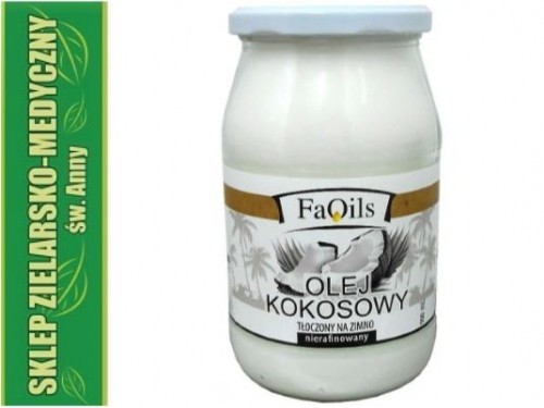 Fa-Oils OLEJ KOKOSOWY 900ml TŁOCZONY NA ZIMNO NIERAFINOWANY 380