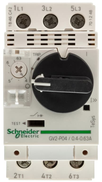 Schneider Electric Wyłącznik silnikowy 3P 0,18kW 0,4-0,63A GV2P04