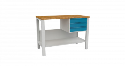 Malow Metalowy stół warsztatowy slusarski STW322 120cm 3 szuflad STW 322
