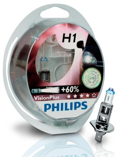 Philips 12258 VPS2 Vision Plus + 60% H1 ŻARÓWKI reflektorów 12258 VPS2, podwójny zestaw montażowy 12258VPS2