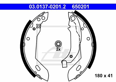 ATE Zestaw szczęk hamulcowych 03.0137-0201.2