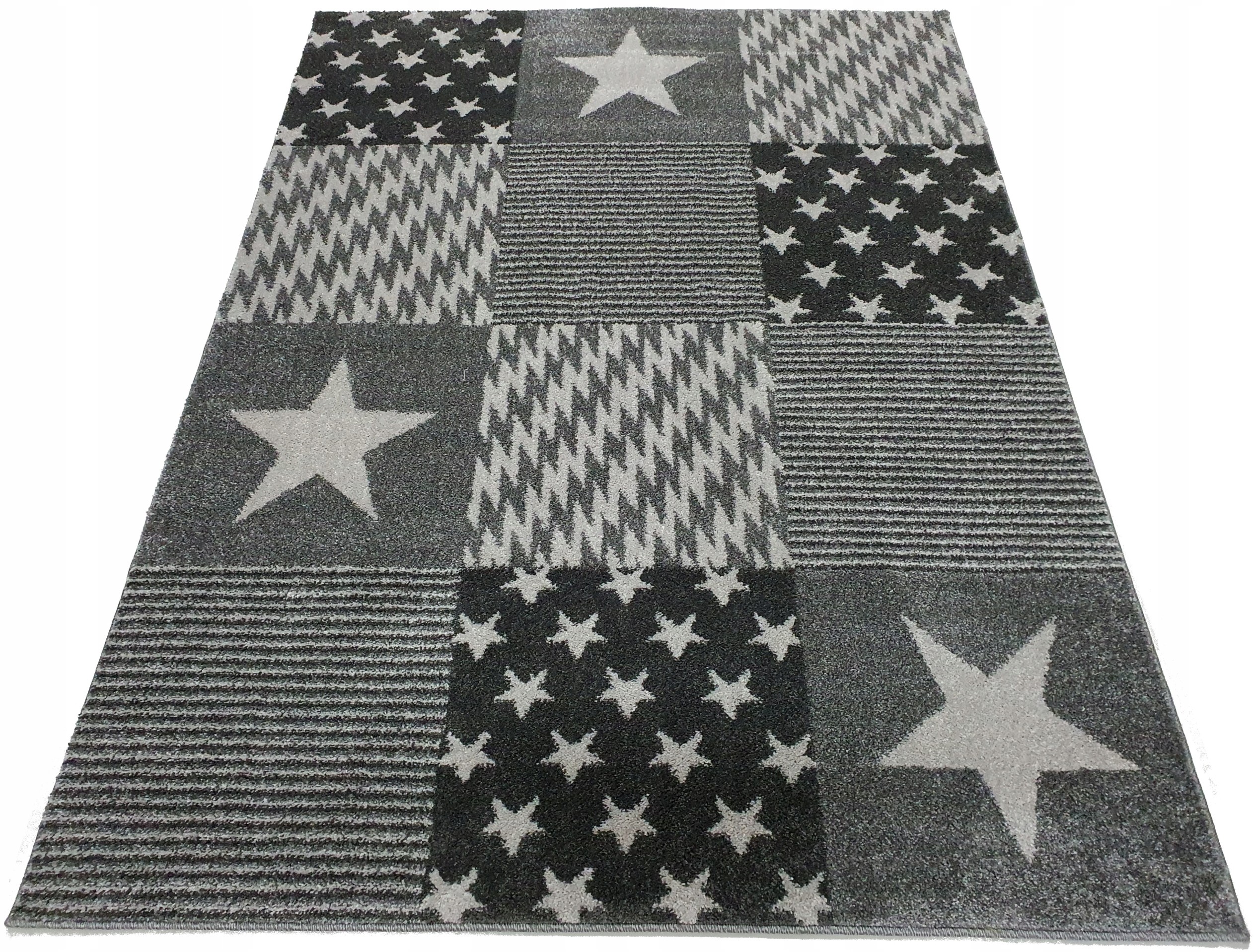 Dywan w gwiazdki gwiazdy Super Verso szary 160x220