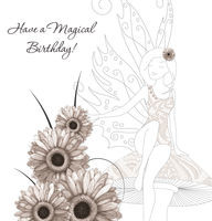 Karnet Swarovski kwadrat Wróżka z kwiatami Clear Creations LETNIA WYPRZEDAŻ DO 80%