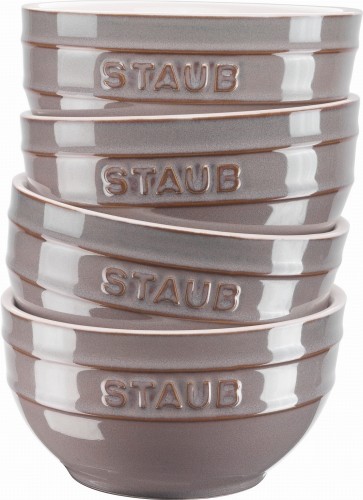Staub Staub Serving - zestaw 4 misek okrągłych 12 cm, antyczny grafitowy 40508-152-0