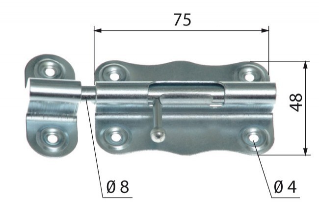 Zasuwka uniwersalna 75 mm okrągła