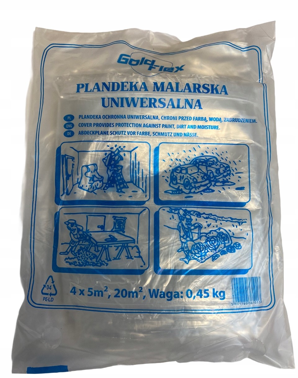 Folia Malarska Gruba Przezroczysta 4mX5m 500g