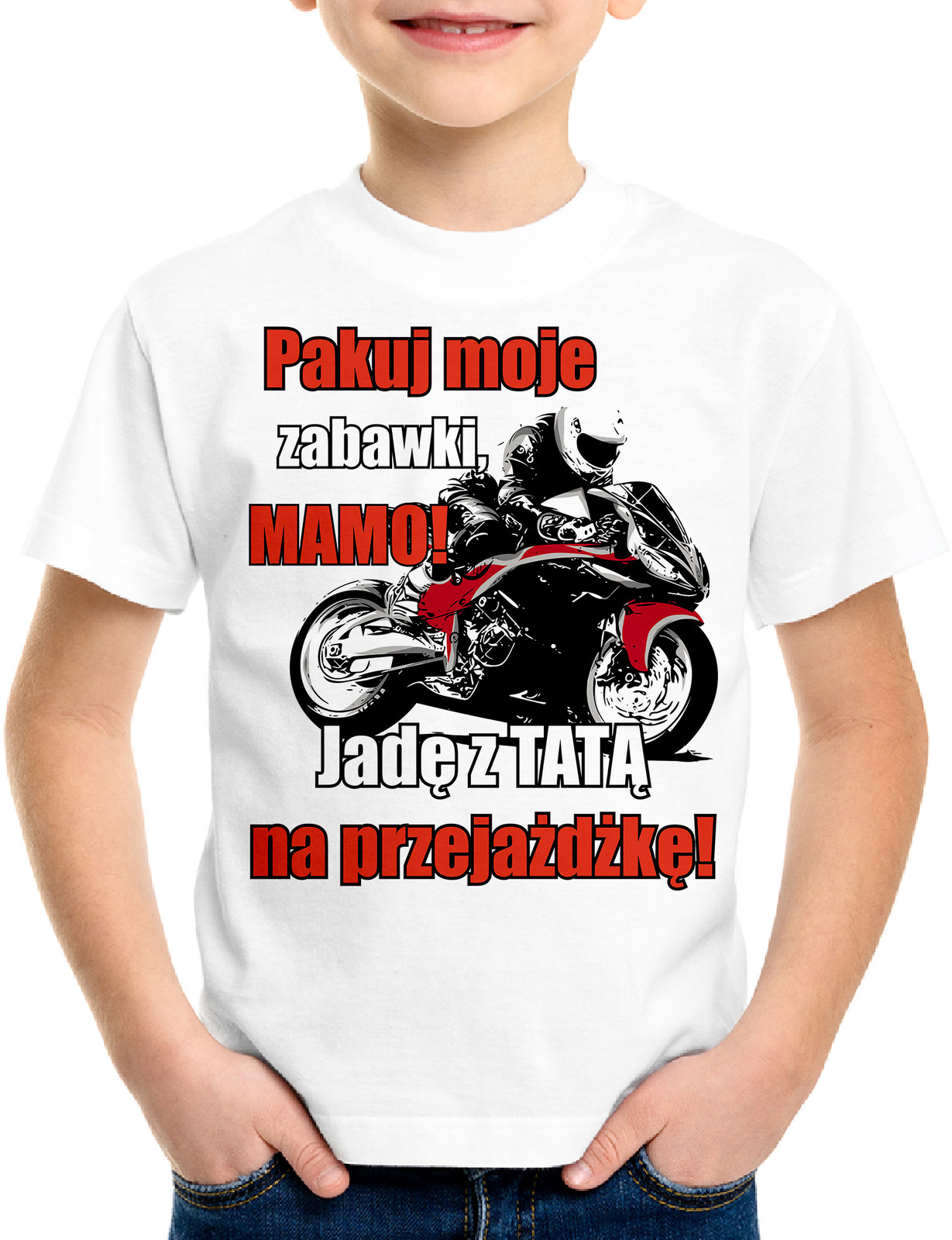 Poczpol Pakuj moje zabawki mamo jadę z tatą na przejażdżkę - koszulka dziecięca 43099-M