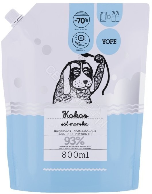 naturalny żel pod prysznic Kokos i Sól Morska Reffil 800 ml