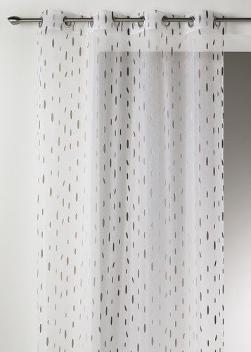 Homemaison Home Maison 09352  8-AL zasłona, etamin, lekko (żakardowy), krótkie nitek/Taupe, z oczkami CM, 140 x 260 cm, w kolorze srebrnym 09352-8-AL Taupe