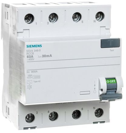 Siemens Wyłącznik różnicowoprądowy 4P 63A 0,03A typ AC 5SV4346-0