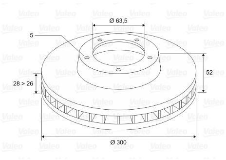 VALEO tarcza hamulcowa x1 przod 197055  197055