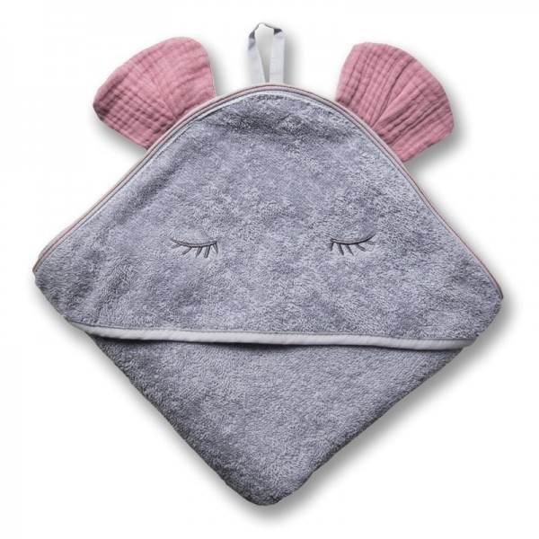 Hi Little One Hi Little One - Hi Little One  -  Ręcznik z Kapturem 100 x 100 Mouse Hooded Bath Towel Blush