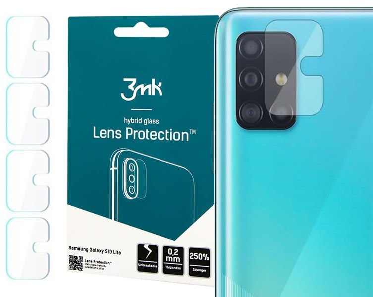 3MK Szkło na kamerę obiektyw Hybrid Glass x4 do Samsung Galaxy A71 7828X10