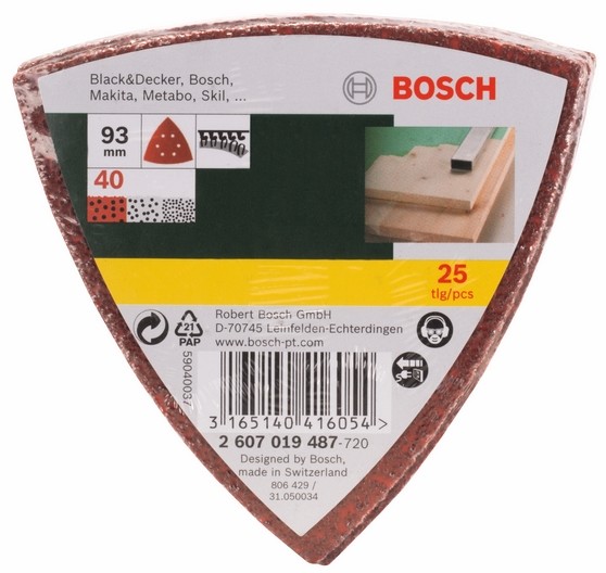 Bosch BOSCH_elektonarzedzia BOSCH_elektonarzedzia Zestaw papierów ściernych Promoline 93 mm 25 elementów)