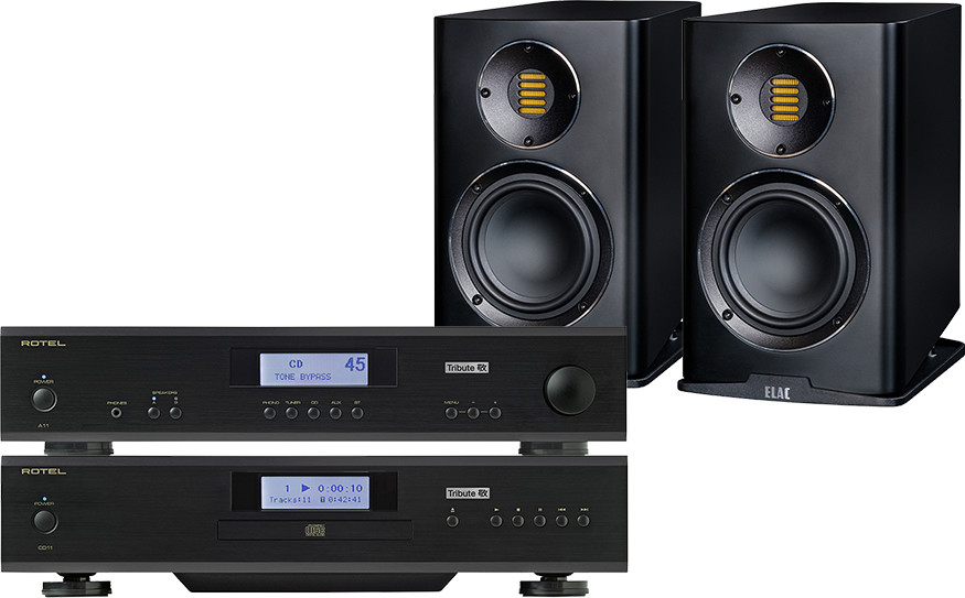 Rotel A11 Tribute + CD11 Tribute + ELAC Carina BS 243.4