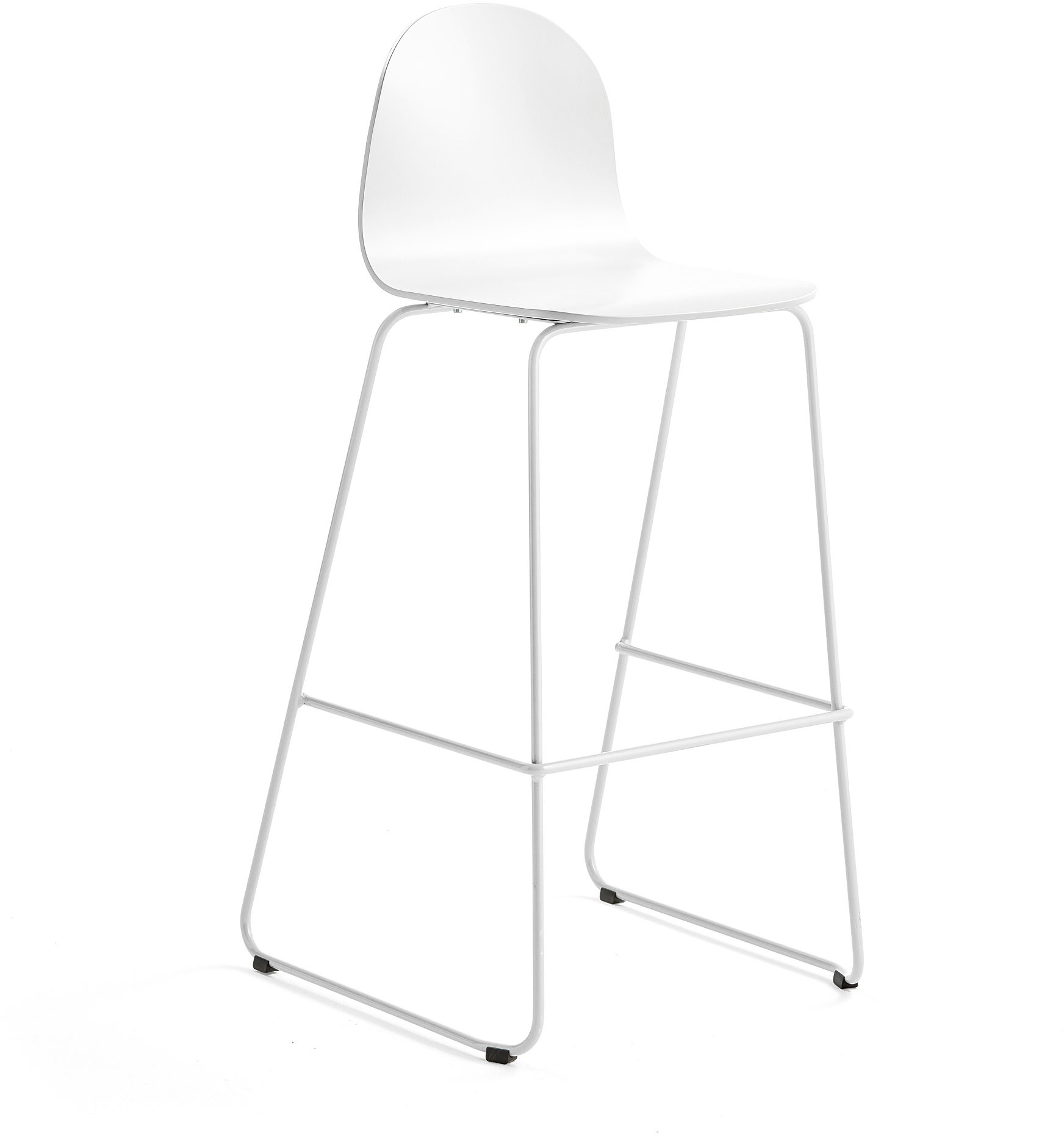 AJ Produkty Krzesło barowe GANDER, płozy, siedzisko 790 mm, lakierowany, beżowy