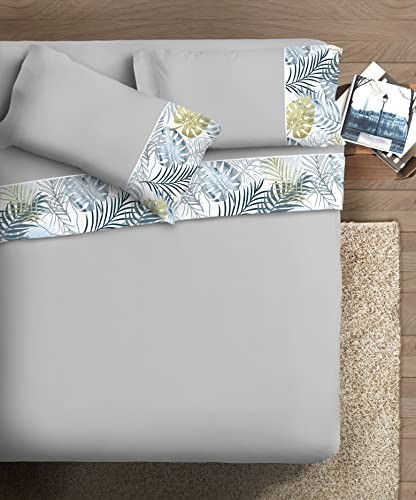 Ipersan Komplet z Fotorand Armonie 2 łóżko podwójne wzór Tropical Tło szare 662/B/T/G