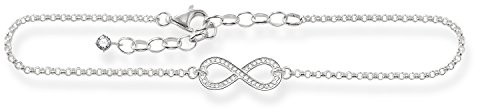 THOMAS SABO Thomas Sabo ak0001 łańcuszek na kostkę nieskończenie Biały srebro cyrkonia AK0001-051-14-L27v