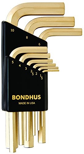 Bondhus Zestaw bondhus klucz kątowy z łbem sześciokątnym złota próby  Guard hlx9msg, 9-częściowy, krótki, 38299