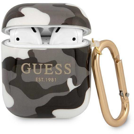 Guess Guess GUA2UCAMG AirPods cover czarny/black Camo Collection hurtel-74883-0