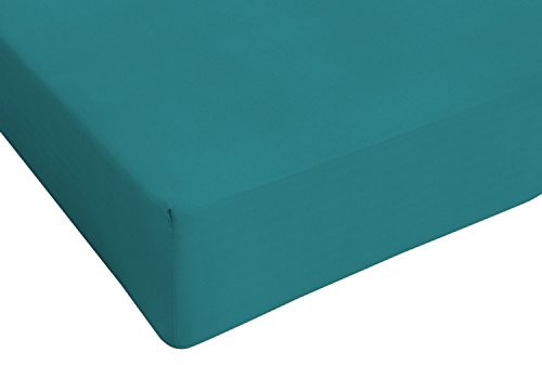 Italian Bed Linen Prześcieradło z gumką, butelkowa zieleń, 170 x 200 cm STMXVERDEBOTTIGLIA2P