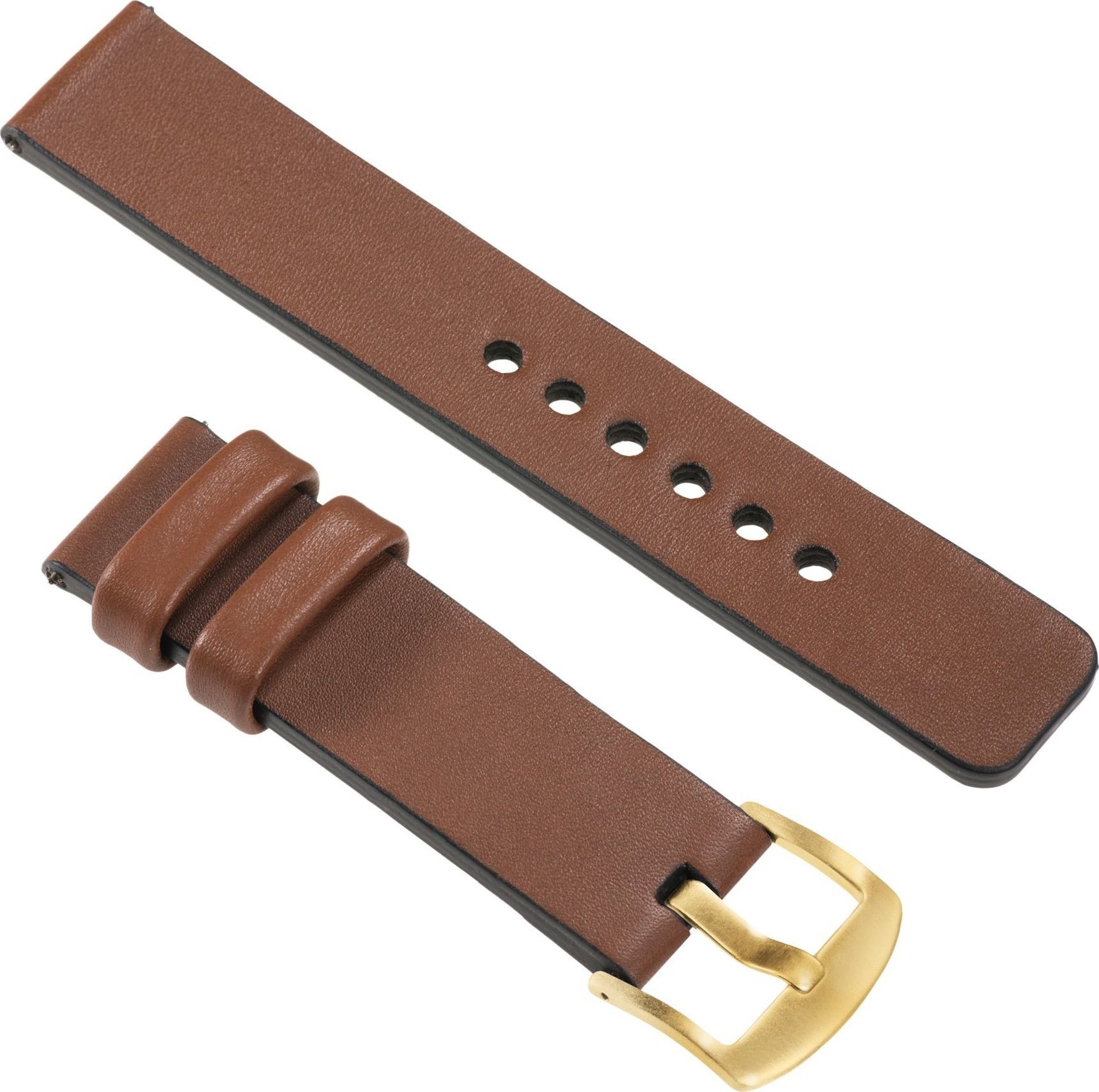 moVear Polski Elegancki Skórzany pasek 20mm do Samsung Galaxy Watch 3 41mm Active 2 1 | Brązowy uBand S1 Standard 1583-uniw