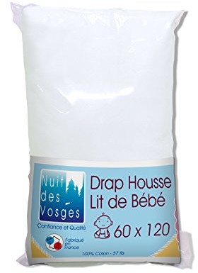 Nuit des Vosges Nuit wogezy 2167856 cotoval Baby prześcieradło z gumką Uni bawełna biała 60x120 cm 2167856