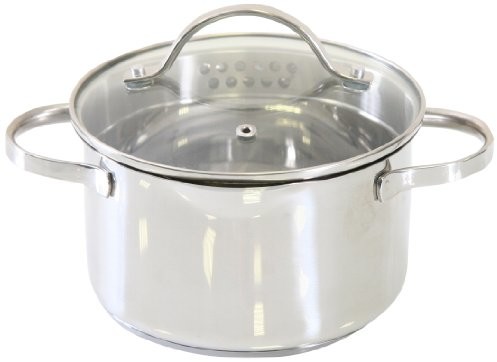 axentia Axentia seria Pado garnek ze stali szlachetnej z systemem ułatwiającym odcedzania, zintegrowana skala litrowa, średnica ok. 16 cm, pojemność ok. 1,50 l, grubość dna ok. 3,5 mm, grubość ścianek ok. 0,5 (221080)