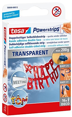 tesa Powerstrips Strips LARGE plastry wodoodporne, 6 sztuk w opakowaniu, przezroczysty 1 opakowanie 58800-00012-03