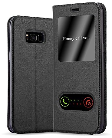 Cadorabo Etui Samsung Galaxy S8 firmy cadorabo  pokrowiec osłona z punktu widzenia (View), funkcja stojaka i zapięciem na magnes do okien Case Cover osłona etui torebka z klapką Book Style DE-111428