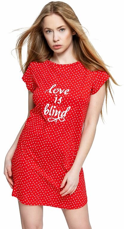 Sensis Damska koszula nocna Love is blind czerwona M