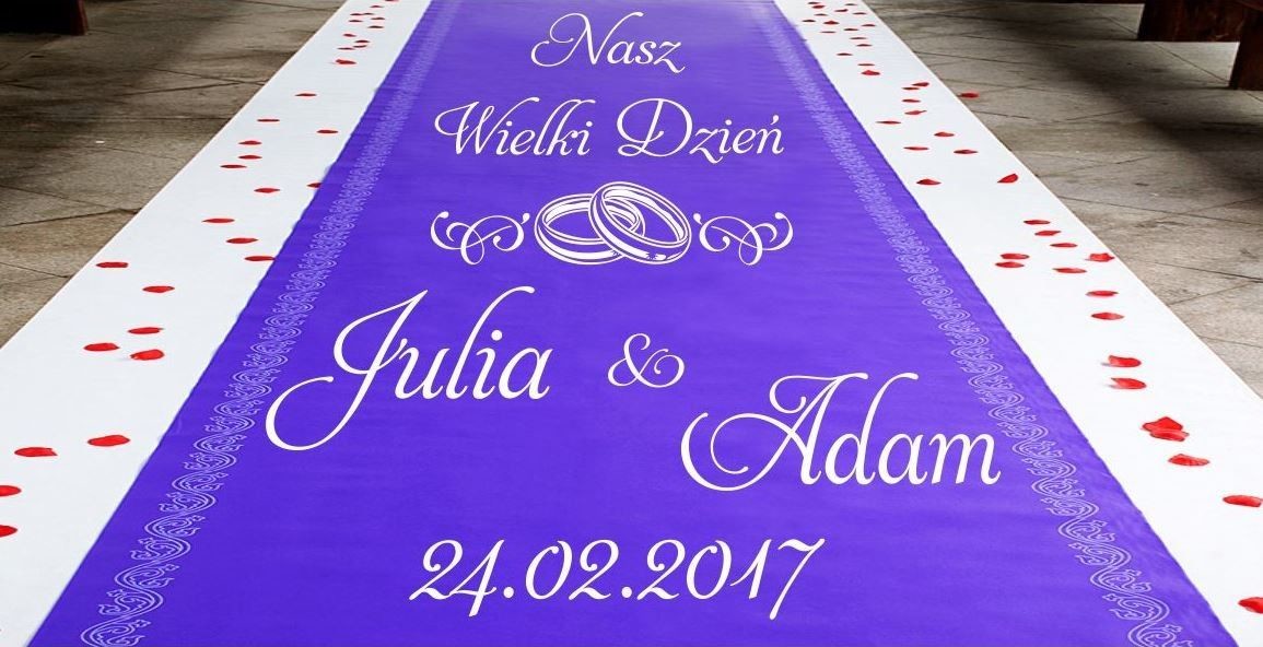 Naklejka ślubna nasz wielki dzień z obrączkami
