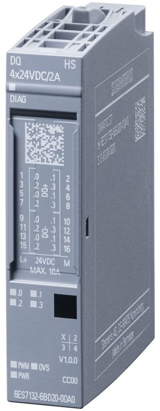 Siemens Simatic et 200sp digital output module dq 4x24vdc/2a high 6ES7132-6BD20-0DA0