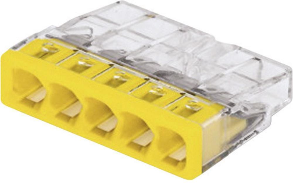 Wago Złącze do puszki podtynkowej 2273-205 0.5-2.5 mm Ilość PIN 5 100 szt przezroczysty żółty