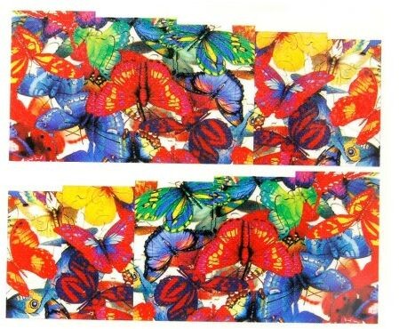 Allepaznokcie Naklejki wodne do paznokci arkusz 6,5 x 5,5cm na 10 palców Nr 1572