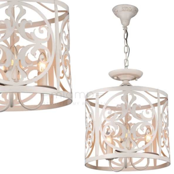 Maytoni LAMPA wisząca RUSTIKA H899-03-W Maytoni okrągła OPRAWA rustykalna ZWIS wzorki kremowe H899-03-W