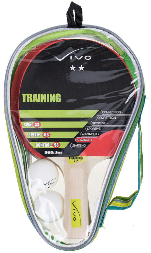 Pilki Vivo Zestaw tenis stołowy 2 rakietki Training + 2 Vivo white