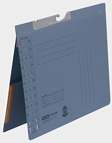 Elba 100570019 skoroszyt wahadłowy, opakowanie 50 sztuk, kieszeń z grzbietem z zeszytem urzędowym z kartonu Manila, niebieski 100570019