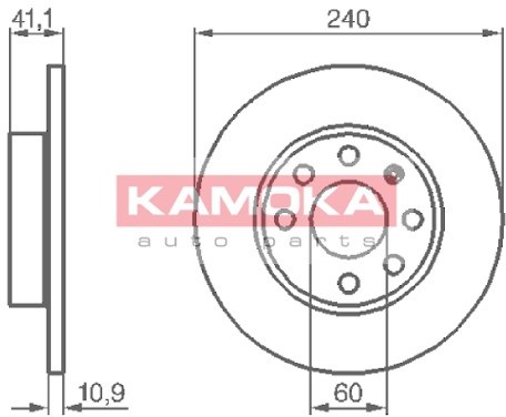 KAMOKA Tarcza hamulcowa 1032258