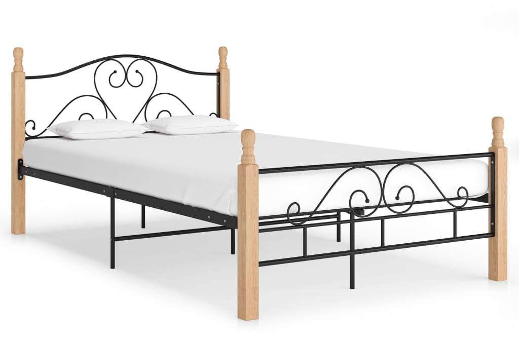 VidaXL Lumarko Rama łóżka, czarna, metalowa, 120 x 200 cm 324941 VidaXL