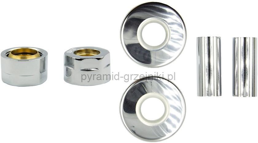 Vario Term Zestaw maskujący rozety + tuleje + złączki CU/PEX - chrom CU - instalacja miedziana ZMR1M15xM2202