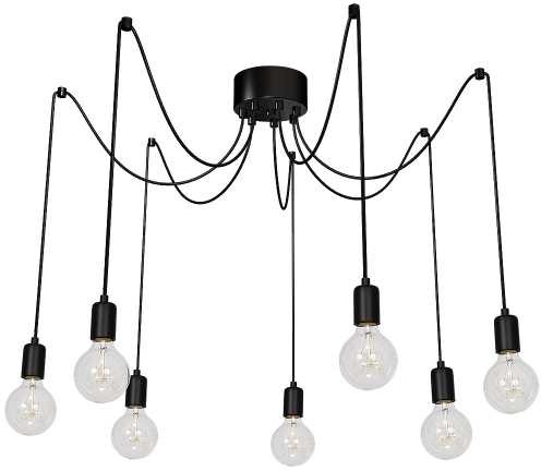 Luminex Lampa wisząca zwis żyrandol Spindel 7x60W E27 czarny 3951