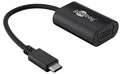 Goobay Adapter USB-C (TM); USB-C adapter (TM), czarna, 0.2 m  gniazdo USB typu C (TM) wtyczka > VGA (15-biegunowy) 38531