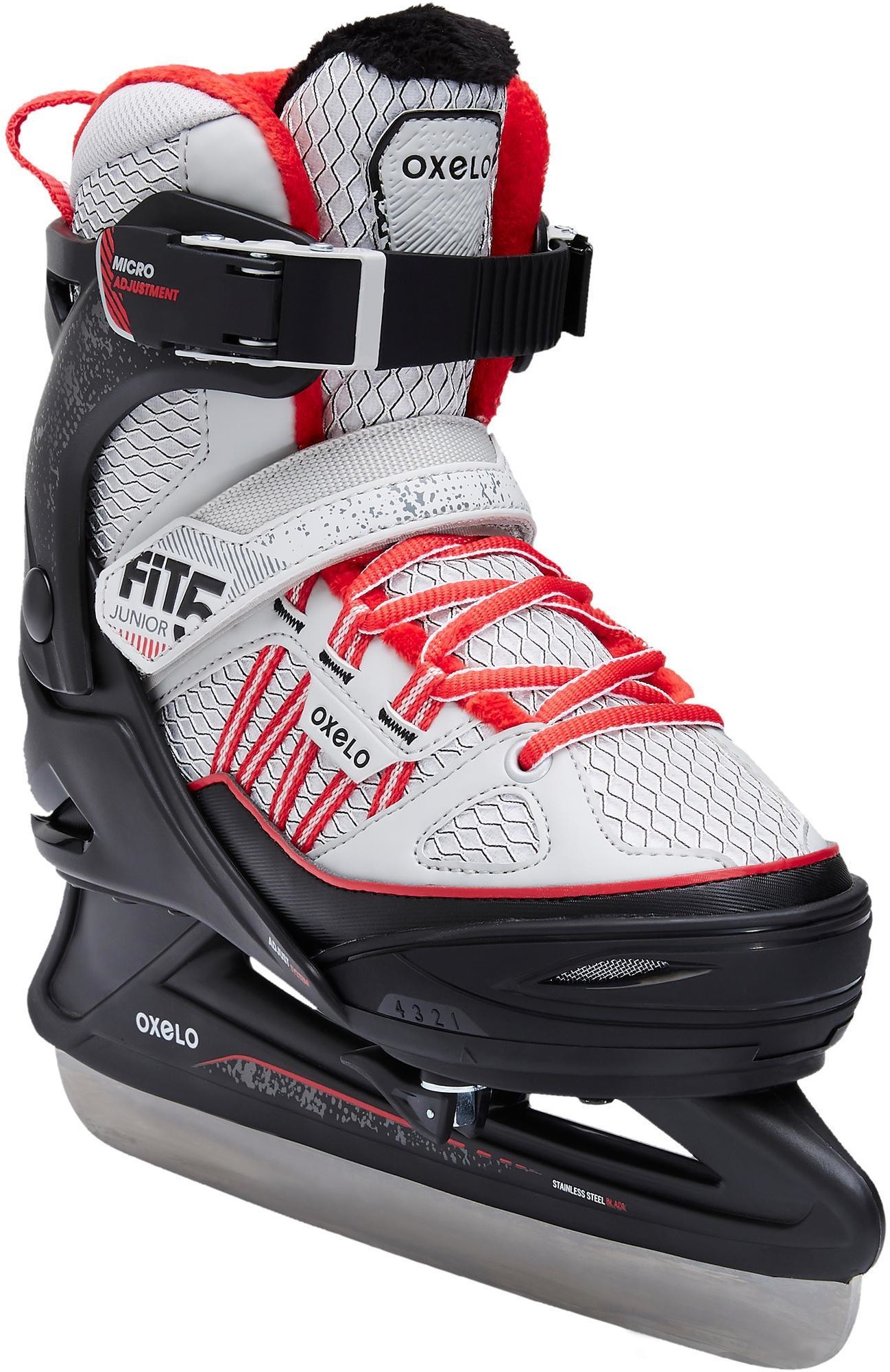 OXELO Łyżwy Fit 500 Dla Dzieci unisex Czerwony, Szary