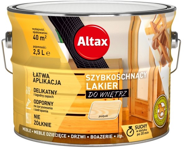 Zdjęcia - Lakiery i lazury Altax Lakier do drewna  bezbarwny połysk 2,5l 