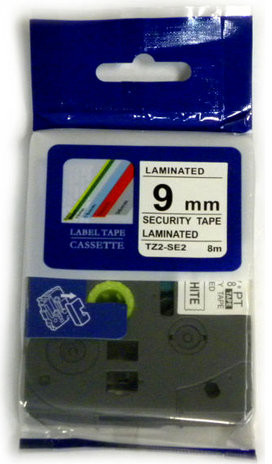 Brother Aimotech Taśma zamiennik do 9mm/8m plombowa biała czarny nadruk TZESE2 AZESE2