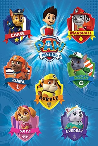 empireposter 737304 Paw Patrol  crests  zwierząt psy telewizyjnych TV serii Poster plakat plakat druk dla dzieci, papier, kolorowy, 91.5 x 61 x 0.14 cm 737304