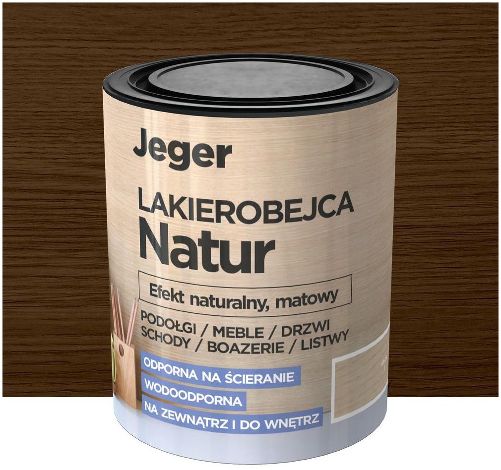 JEGER Lakierobejca NATUR 0.5 l kolor 8 Efekt naturalny matowy JEGER