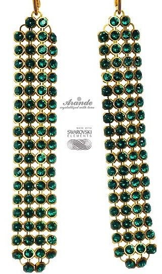 Swarovski kolczyki EMERALD GOLD CRYSTALLIZED