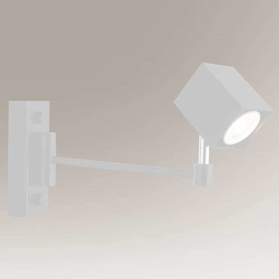 Shilo Regulowana LAMPA kinkiet INABE 7799 metalowa OPRAWA ścienny reflektorek kwadratowy biały 7799